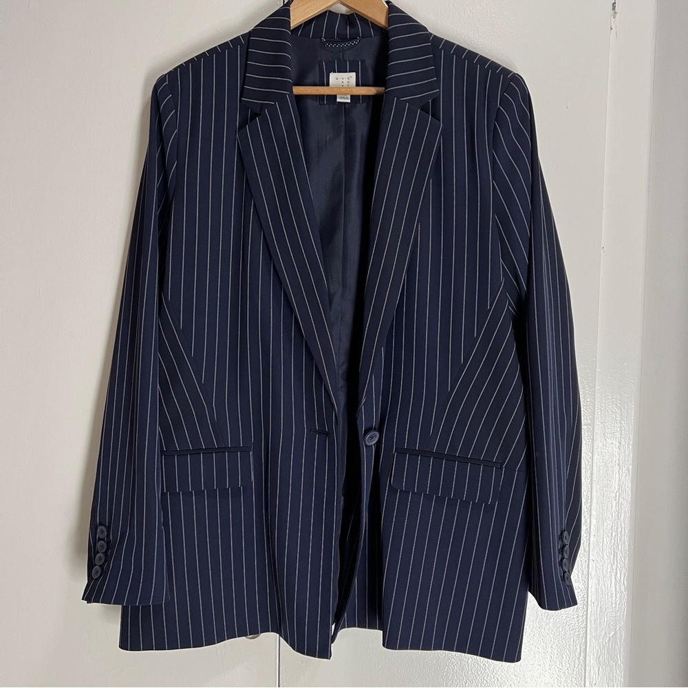 Target A New Day Navy Blue Pinstripe Blazer Size XXL